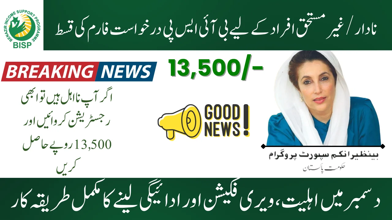 BISP Application Form Installment For Ineligible People